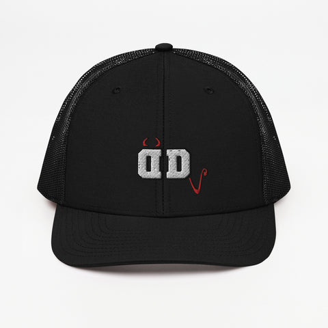 "Double D" Monogram Black Trucker Cap