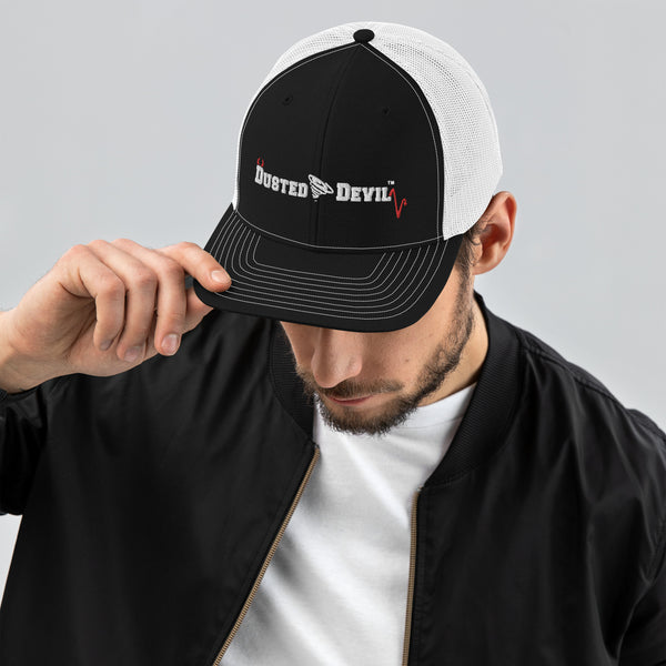 Dusted Devil Branded Trucker Cap - (B&W)